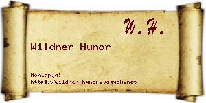 Wildner Hunor névjegykártya
